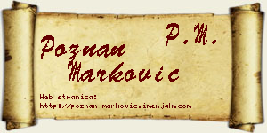 Poznan Marković vizit kartica